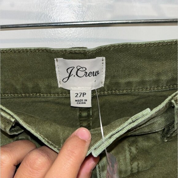 NWT J.Crew Size 27p Garment-Dyed Slim Wide Leg Jean Green SP' 2021 AV814 - Picture 8 of 14